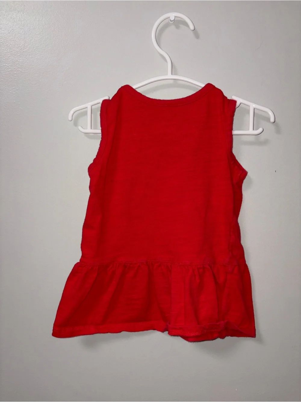 Carters Red Sleeveless Ruffle Hem Front Pocket Tank Girls 24M